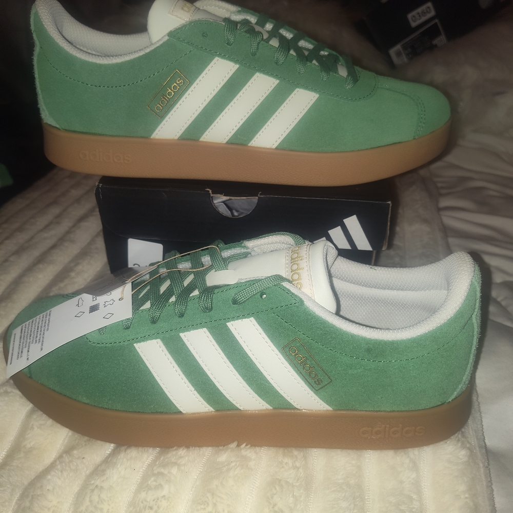 Adidas Green and White Men's Shoes